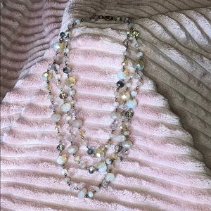 Pink opal colored gem necklace